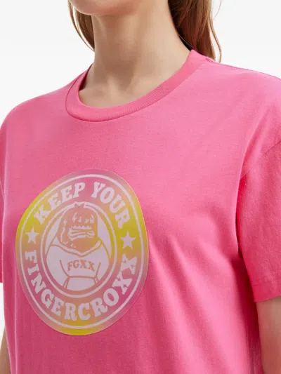 Fingercroxx Printed T-shirt In Pink
