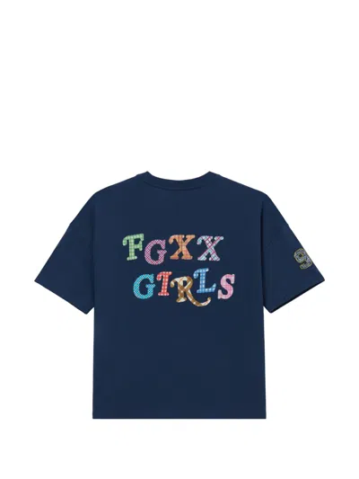 Fingercroxx Printed T-shirt In Blue