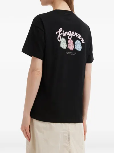 Fingercroxx Printed T-shirt In Black