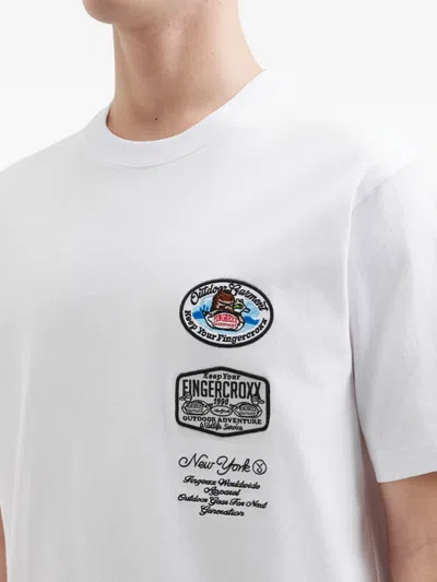 Fingercroxx Patch-appliqué T-shirt In White