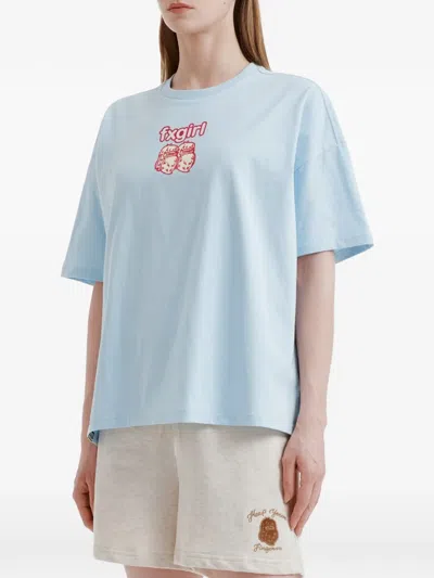 Fingercroxx Printed T-shirt In Blue