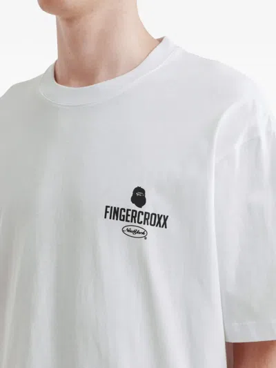 Fingercroxx Logo-print T-shirt In White