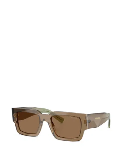 Prada 0pr B17s Oversized Rectangular Acetate Sunglasses In Brown