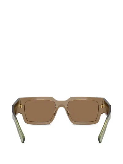 Prada 0pr B17s Oversized Rectangular Acetate Sunglasses In Brown