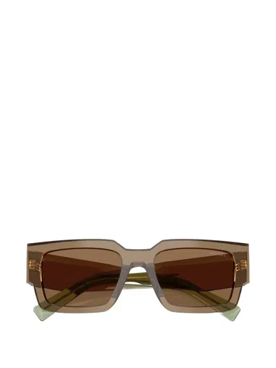 Prada 0pr B17s Oversized Rectangular Acetate Sunglasses In Brown