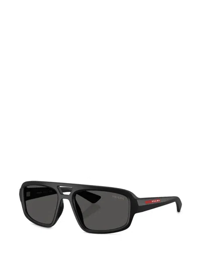Prada Classic Doublebridge Squareframe Sunglasses In Black