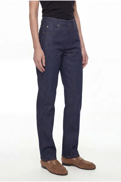 Fendi Straight Leg Denim Trousers With Five Pockets In Blue