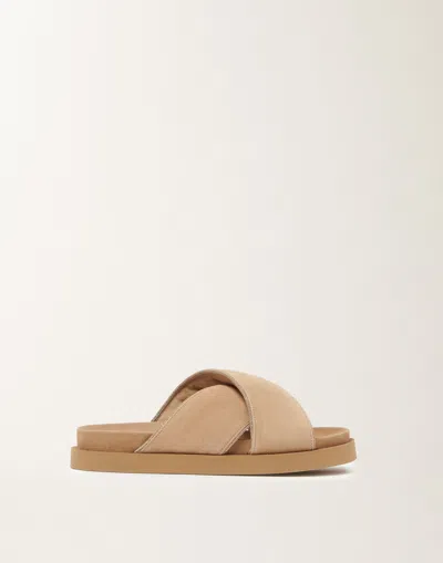 Fabiana Filippi Suede Leather Platform Sandals In Brown