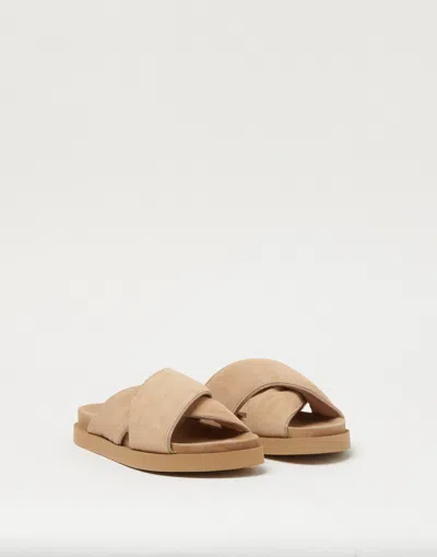 Fabiana Filippi Suede Leather Platform Sandals In Brown