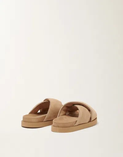 Fabiana Filippi Suede Leather Platform Sandals In Brown