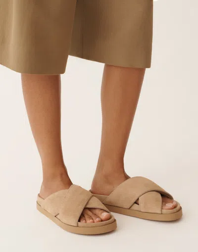 Fabiana Filippi Suede Leather Platform Sandals In Brown