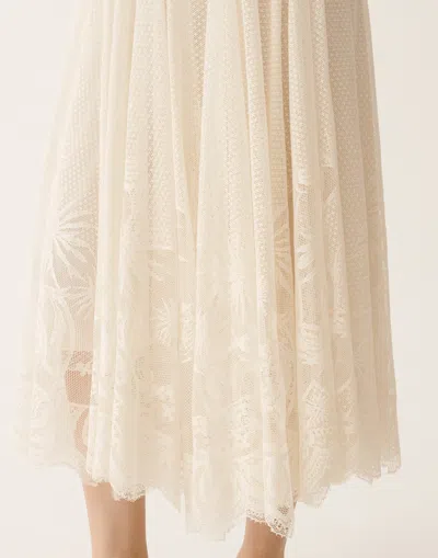 Fabiana Filippi Lace Asymmetric-hem Midi Skirt In Neutral