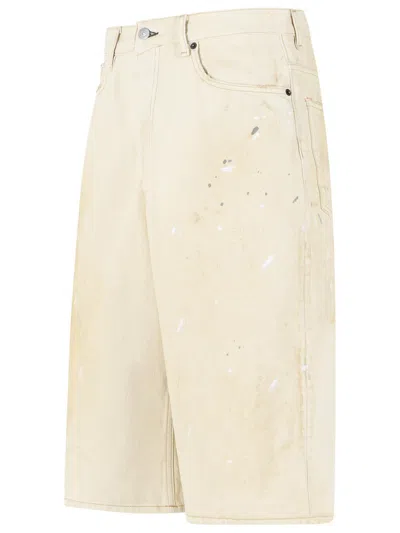Acne Studios Judda Trafalgar Paint Splattered Denim Bermuda Shorts In ...