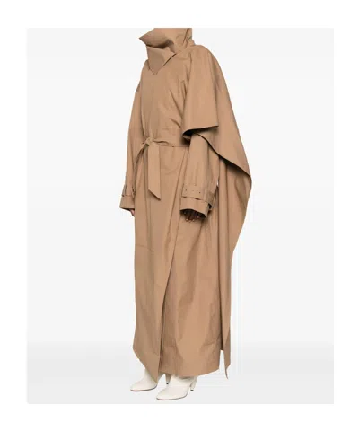 Entire Studios Belted Oversized Coat In Green