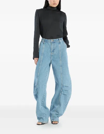 Rotate Birger Christensen Draped-back Top In Black