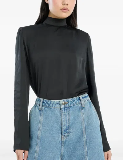 Rotate Birger Christensen Draped-back Top In Black