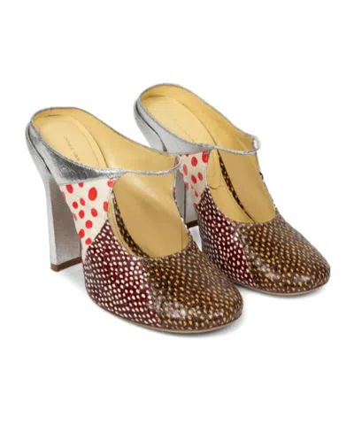 Dries Van Noten Pumps Polka Dot Mixed Textures Patchwork In Multi