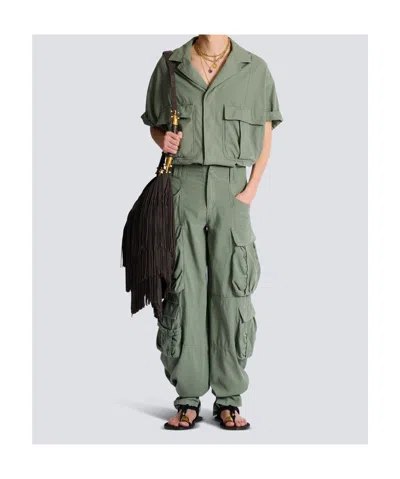 Balmain Multi-pocket Cargo Pants In Green