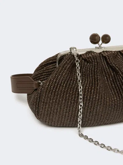 Weekend Max Mara Medium Raffia-effect Pasticcino Bag - Dark Brown In Brown