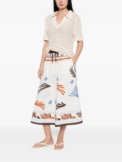 Herno Drawstring Patterned Midi Skirt In Multi