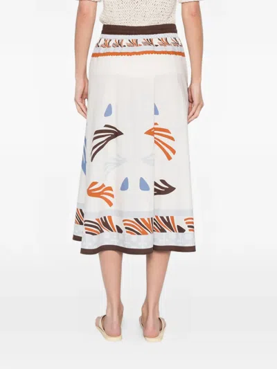 Herno Drawstring Patterned Midi Skirt In Multi