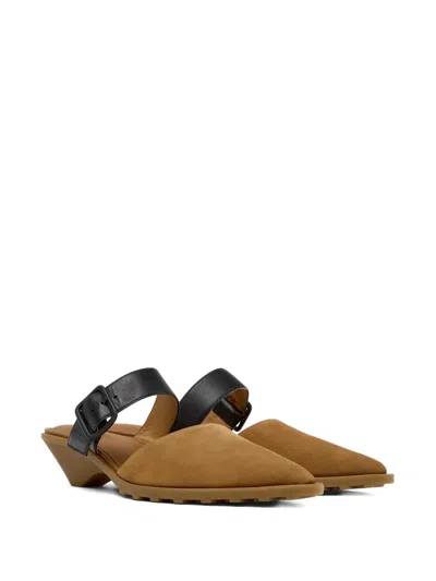 Camper Anita Buckle-detail Mules In Brown