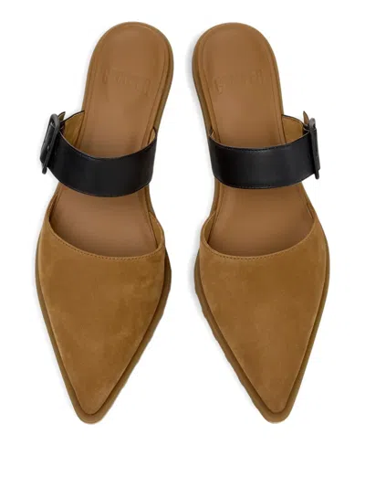 Camper Anita Buckle-detail Mules In Brown