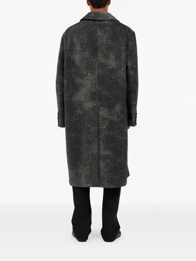 Roberto Cavalli Double-breasted Coat With Distressed Effect In Black