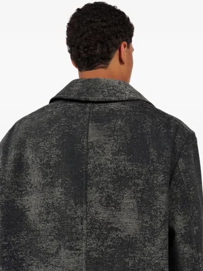 Roberto Cavalli Double-breasted Coat With Distressed Effect In Black