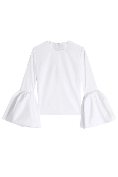 Roksanda Cotton Top With Voluminous Sleeves In Weiss