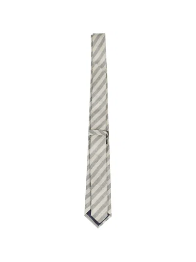 Tagliatore Cravatta Lino Rigata In Gray