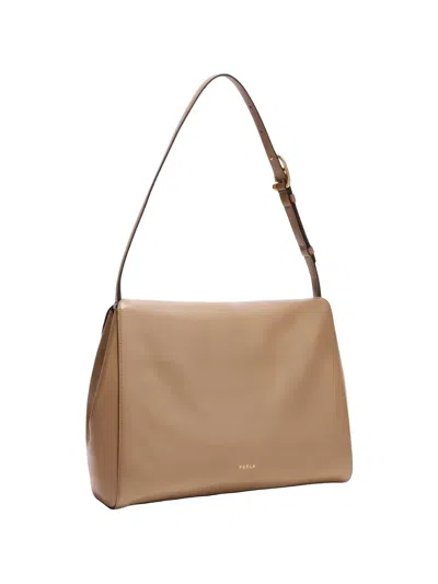 Furla Medium Domus Leather Shoulder-bag In Brown