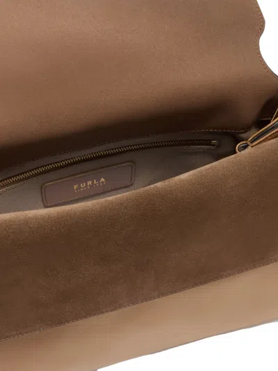 Furla Medium Domus Leather Shoulder-bag In Brown