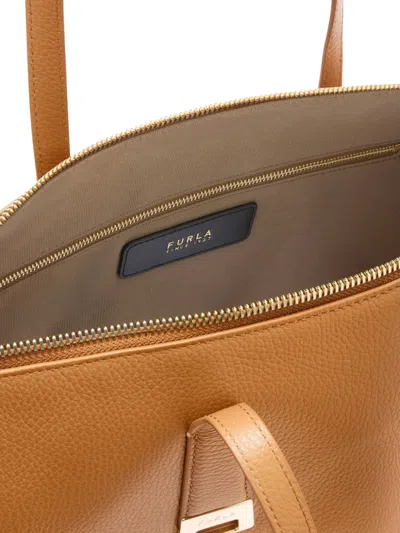 Furla Olivia Borsa Shopping L Tabacco Marrone Pelle Di Vitello Granata Donna In Brown