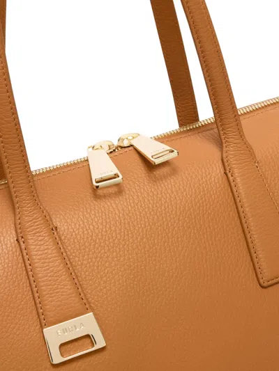 Furla Olivia Borsa Shopping L Tabacco Marrone Pelle Di Vitello Granata Donna In Brown