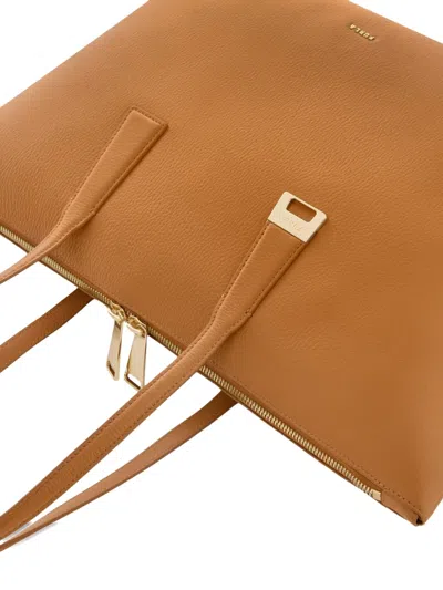 Furla Olivia Borsa Shopping L Tabacco Marrone Pelle Di Vitello Granata Donna In Brown