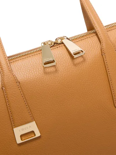 Furla Olivia Borsa Shopping L Tabacco Marrone Pelle Di Vitello Granata Donna In Brown