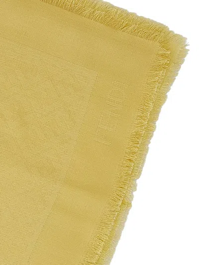 Fendi Ff Pattern Scarf In Yellow