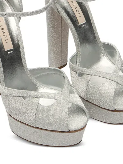 Casadei Flora Solar Eclipse Platform Sandals In Gray