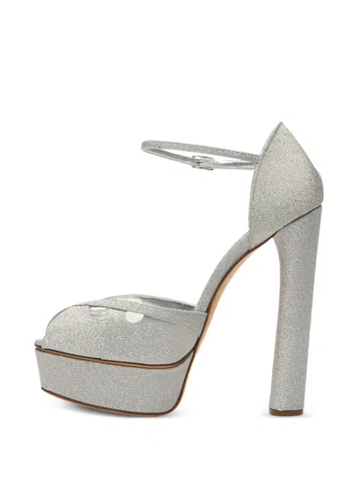 Casadei Flora Solar Eclipse Platform Sandals In Gray