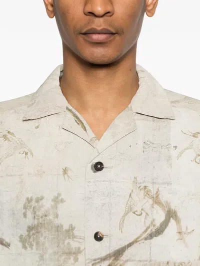 Ziggy Chen Buttoned Print Shirt In Neutral