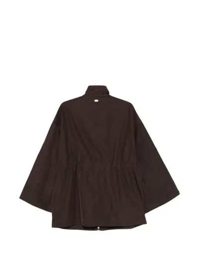 Agnona Pocket Drawstring Jacket In Brown