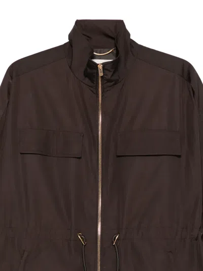 Agnona Pocket Drawstring Jacket In Brown