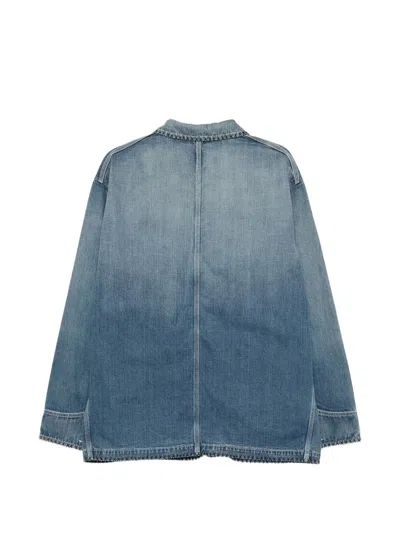 Khoki Button-up Denim Jacket In Blue