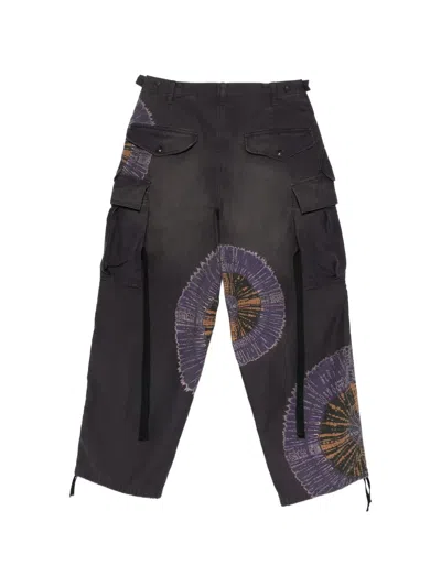 Khoki Printed Cargo Pants In Gray