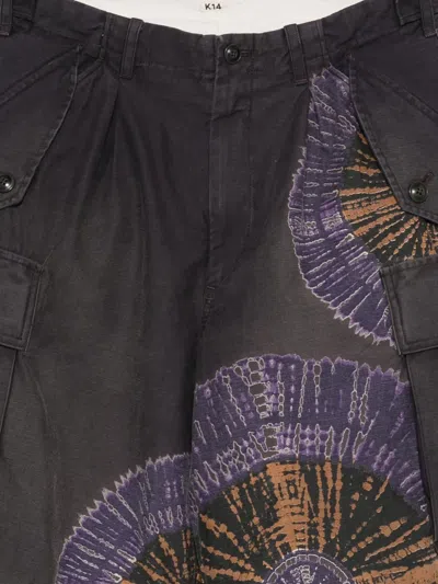 Khoki Printed Cargo Pants In Gray