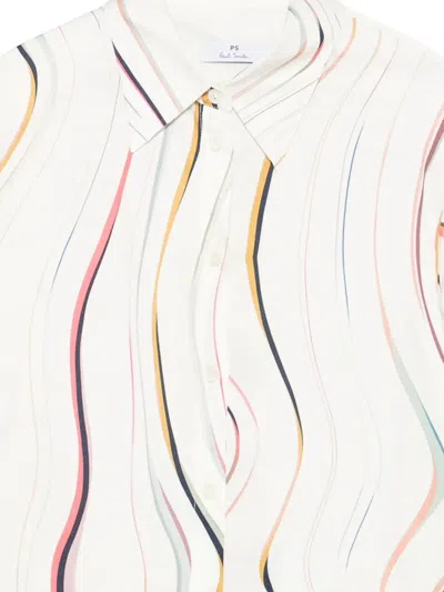 Paul Smith White Regular Printed Shirt In Neutral