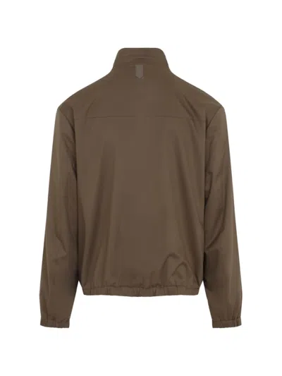 Canali Reversible Technical Zip-up Jacket In Nude