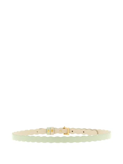 Fendi Multicolor Ff Diamonds Reversible Solid Belt In Green