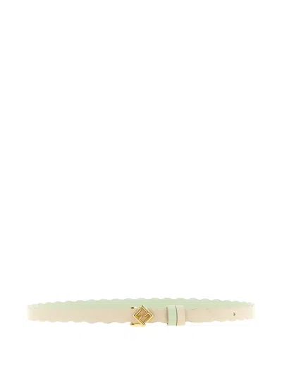 Fendi Multicolor Ff Diamonds Reversible Solid Belt In Green